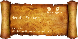 Mendl Eszter névjegykártya
